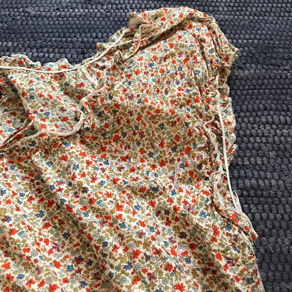 Cotton Ditsy Floral Peasant Blouse, Size 2X - Picture 7 of 11